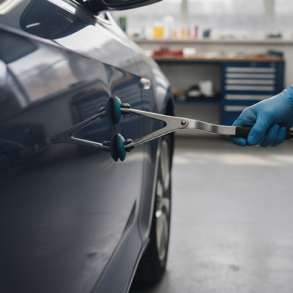 Car Dent Repair no peoples faces just hand